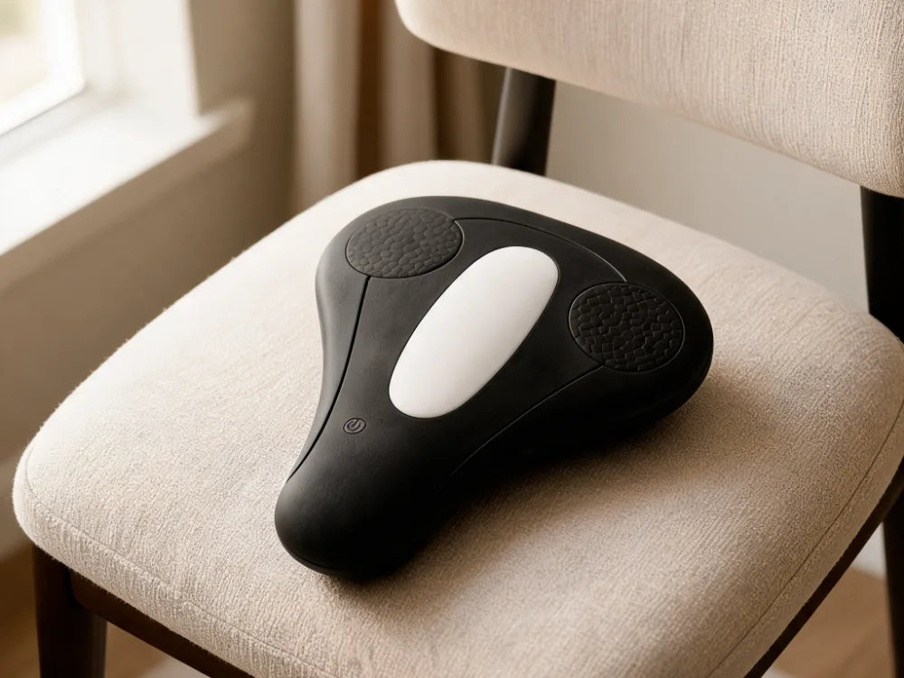 The device placed on an armchair seat